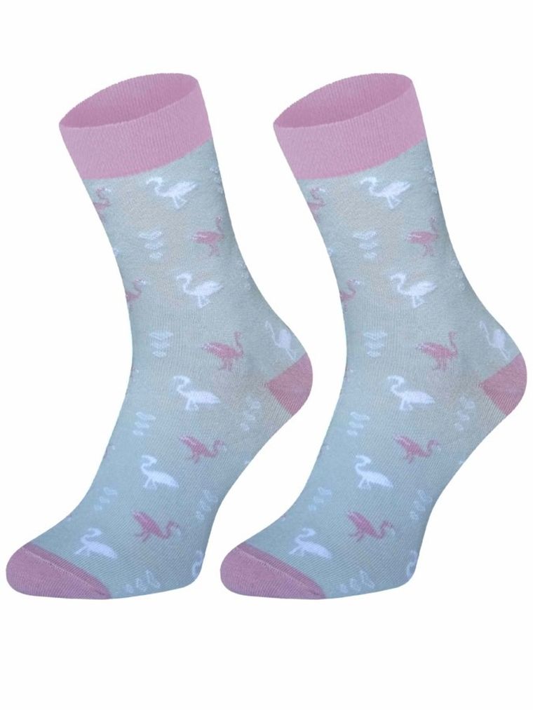 Skarpetki dziewczęce, szaro-różowe, Milusie