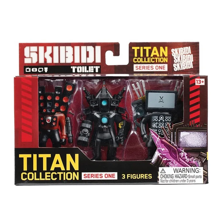 Skibidi Toilet, Titan Collection, figurki kolekcjonerskie, 3 szt.