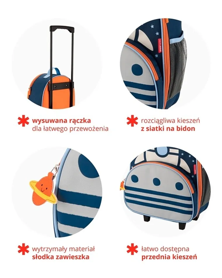 Skip Hop, Spark Style, Rakieta, walizka dla dziecka na kółkach