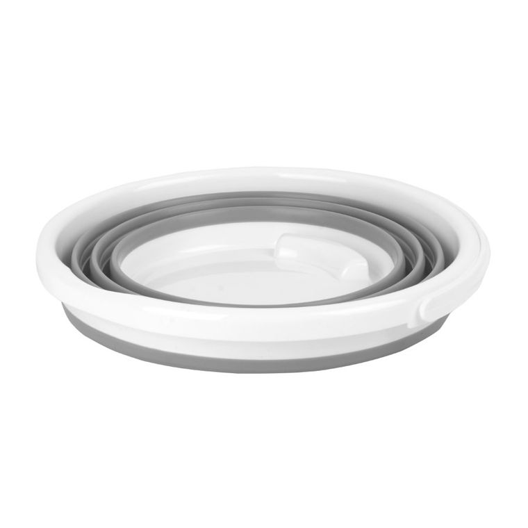 Składane wiadro silikonowe, 10 l, szare