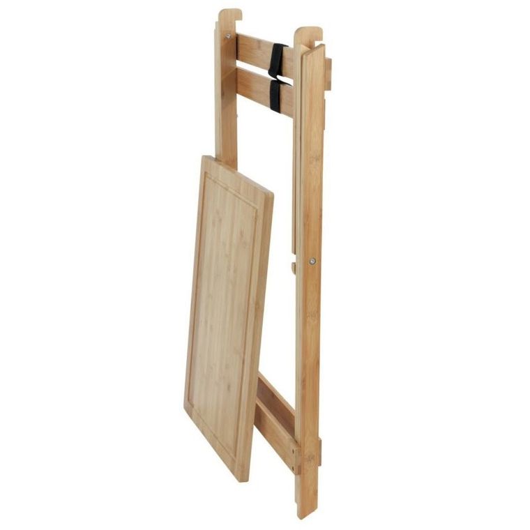 Składany stolik bambusowy, Lugo, z deską i tacą, 3w1