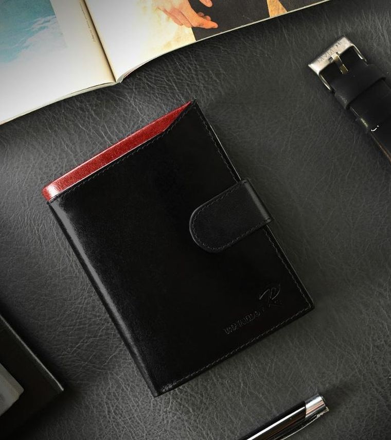 Skórzany portfel męski na karty, Ronaldo