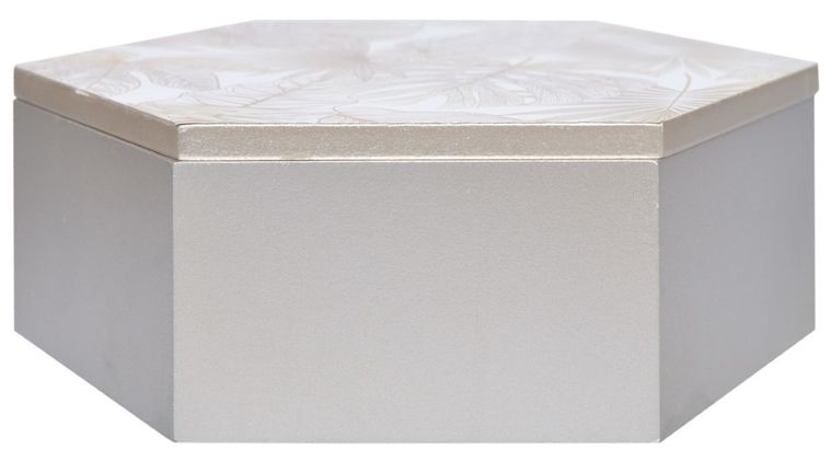 Skrzynka dekoracyjna w szampańskie liście, 21 cm