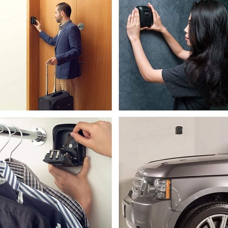 Skrzynka na klucze zamykana na szyfr, żółta