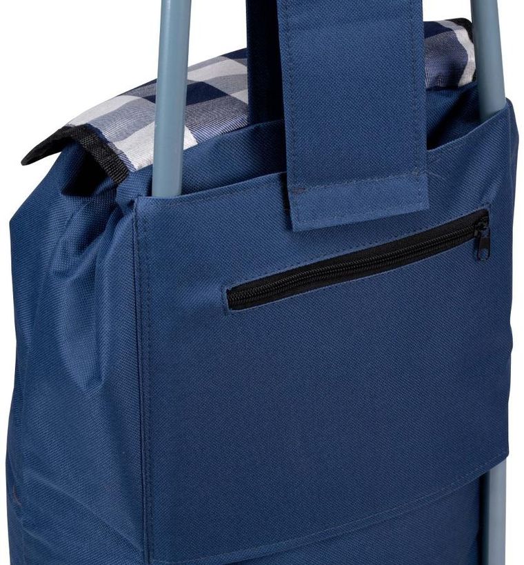 Slazenger, wózek torba na kółkach na zakupy ze stelażem, niebiesko-biały, 31l