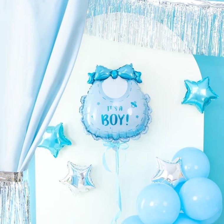 Śliniak, Its a Boy, balon foliowy, niebieski