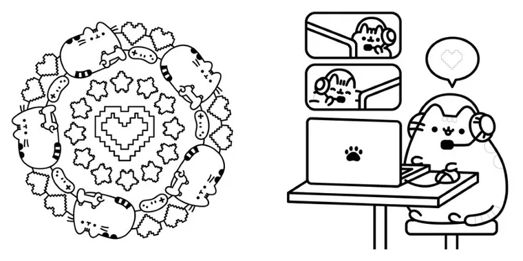 Słodka kolorowanka. Koloruj i zgaduj z kotką Pusheen