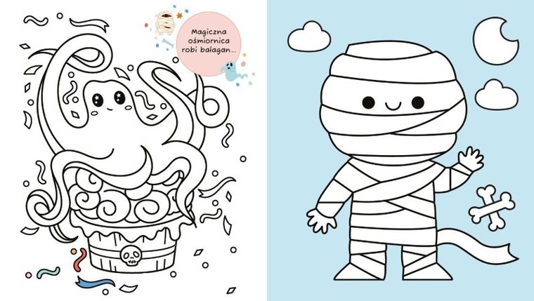 Słodkie straszaki. Kolorowanka Kawaii