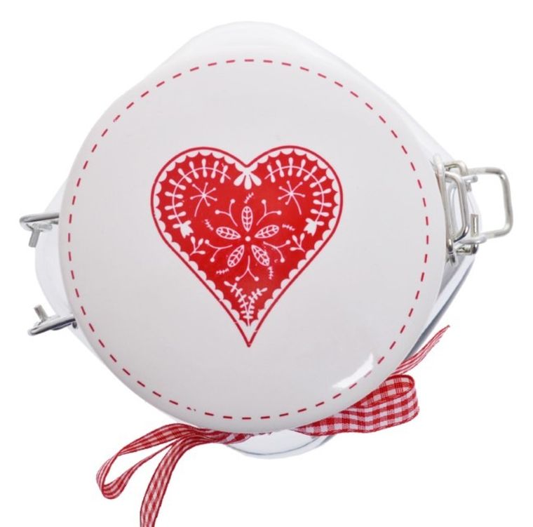 Słoik z etykietą, mały, serce, 10.5-10.5-11 cm, 540 ml