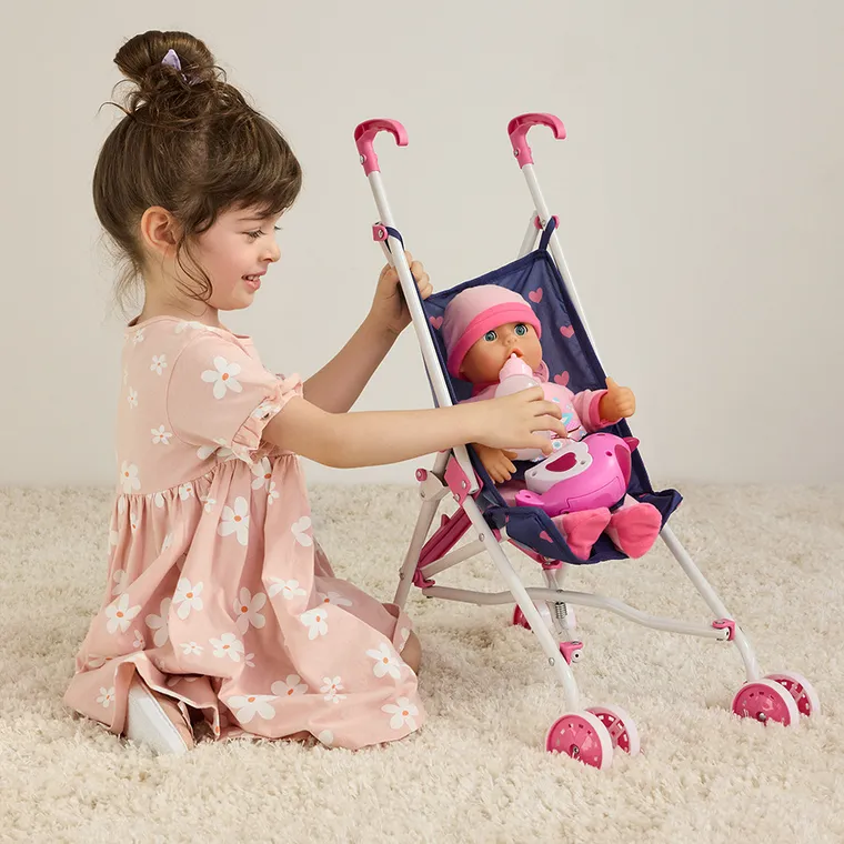 Smiki, Anna, interaktywna lalka bobas z akcesoriami i pozytywką, 40 cm