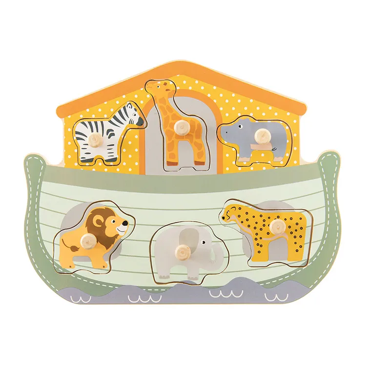 Smiki, Arka Noego, puzzle drewniane z uchwytami, 6 elementów