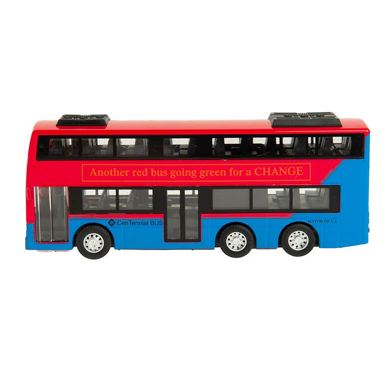 Smiki, Autobus piętrowy, pojazd pull-back, światło i dźwięk, 1:90