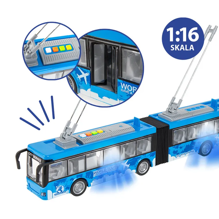 Smiki, Autobus, pojazd, światło i dźwięk, niebieski