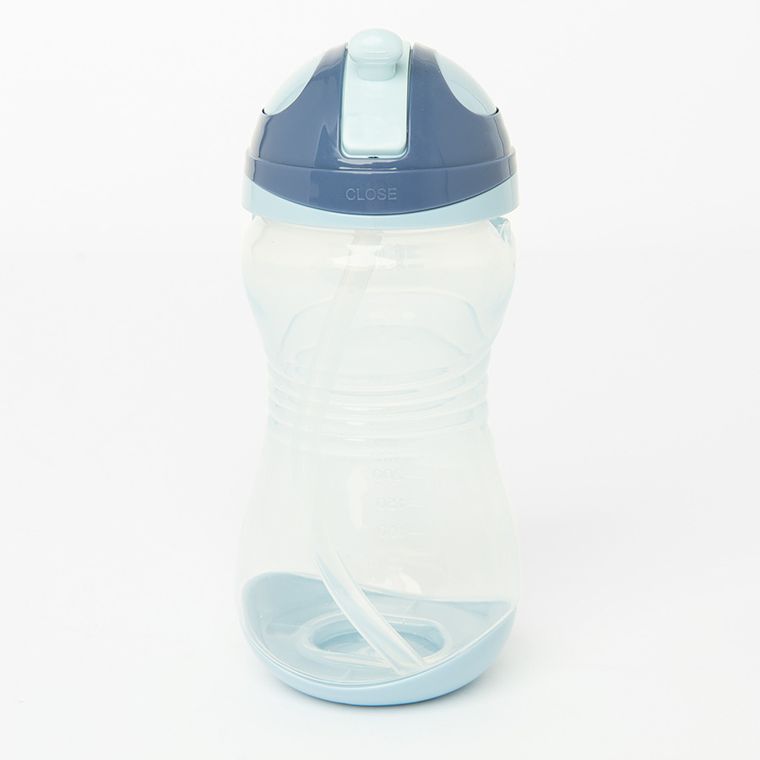 Smiki, bidon ze składaną słomką, niebieski, 450 ml