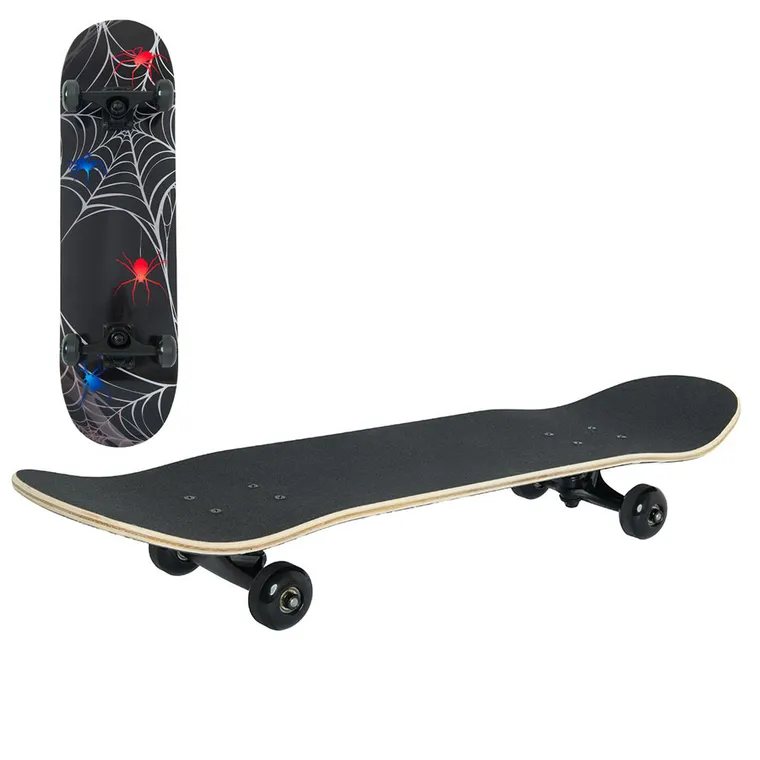 Smiki, deskorolka, czarna, pająk