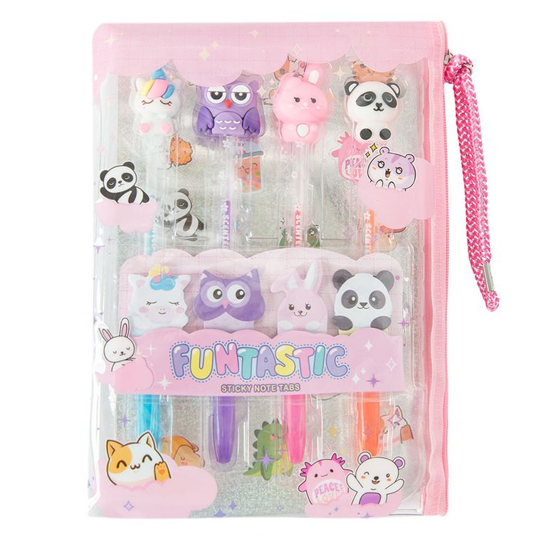 Smiki, długopisy i karteczki, zestaw w saszetce