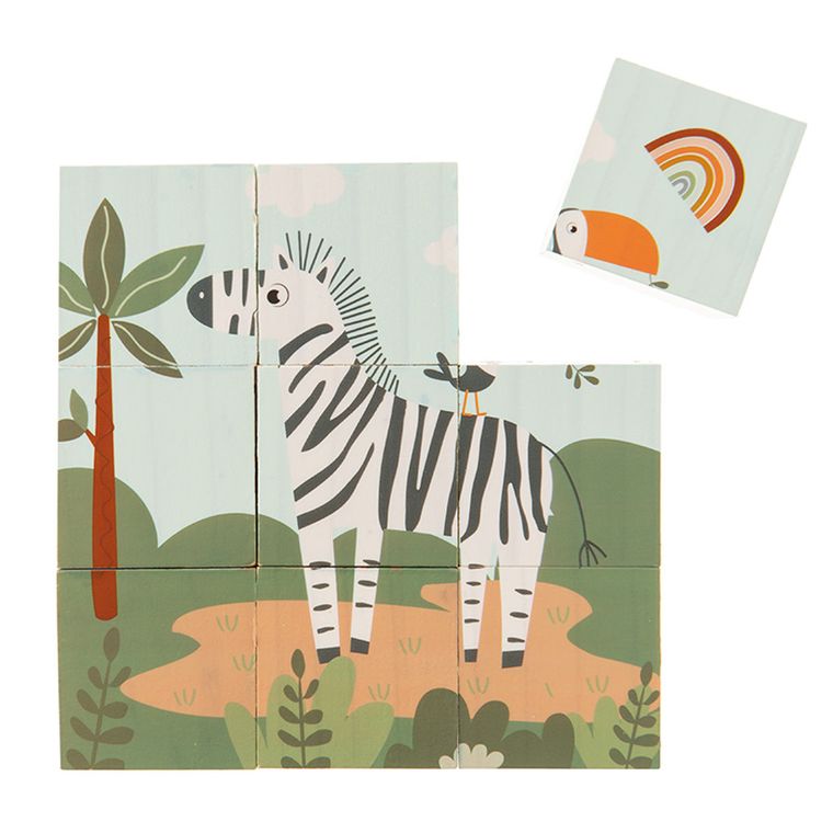 Smiki, Dżungla, klocki drewniane, układanka