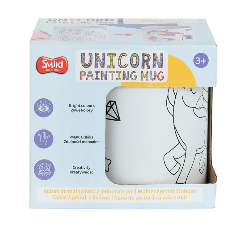 Smiki, Jednorożec, kubek do malowania z flamastrami