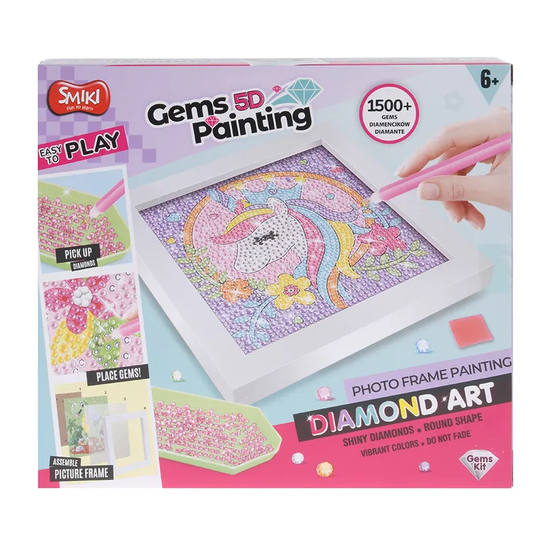 Smiki, Jednorożec, mozaika diamentowa z ramką