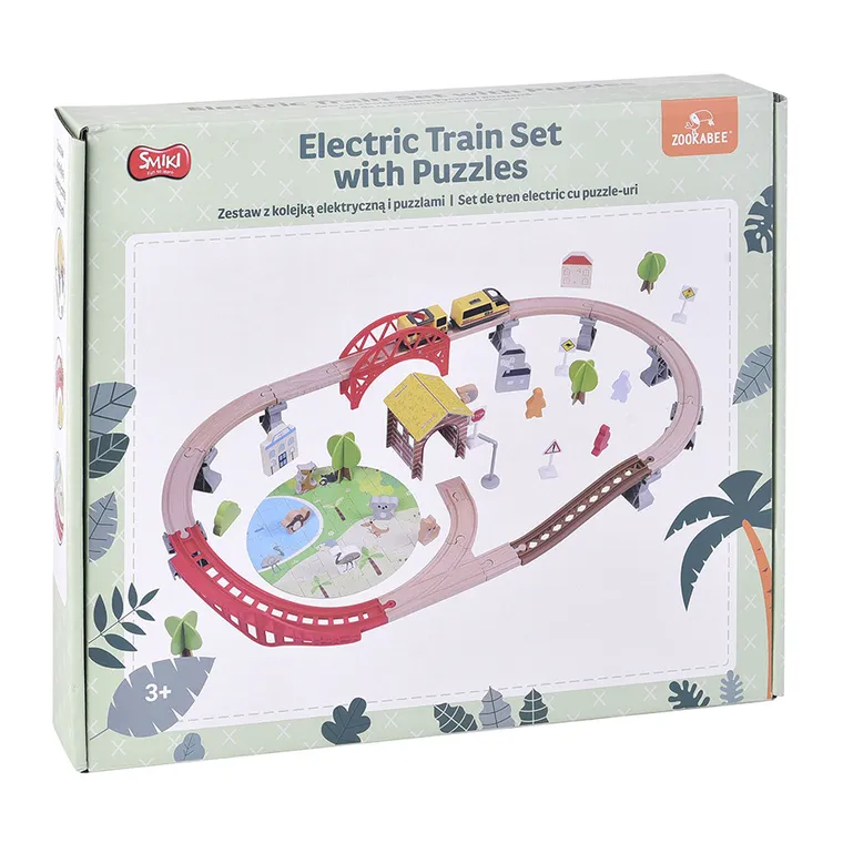 Smiki, kolejka elektryczna z puzzlami i akcesoriami
