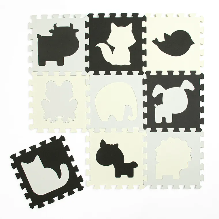 Smiki, kontrastowa mata piankowa, zwierzęta, 9 elementów