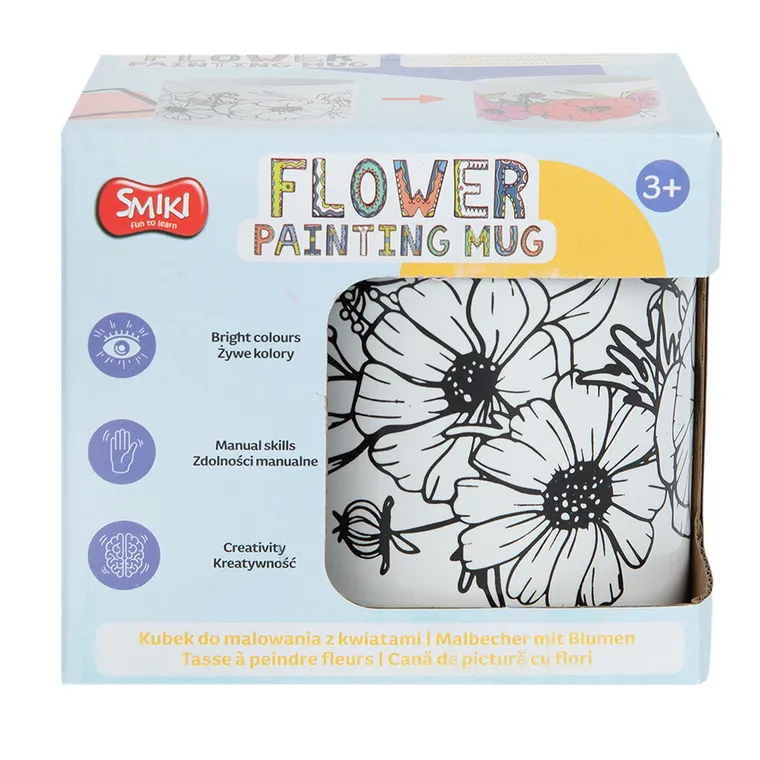 Smiki, Kwiaty, kubek do malowania z flamastrami