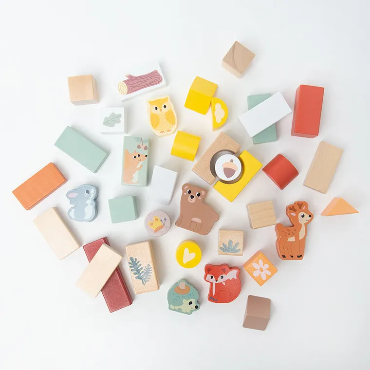 Smiki, Leśne zwierzęta, drewniane klocki, 50 elementów