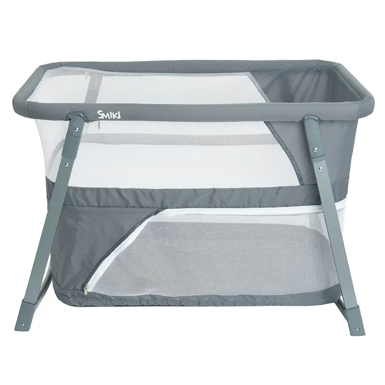 Smiki, łóżeczko turystyczne 3w1, szare