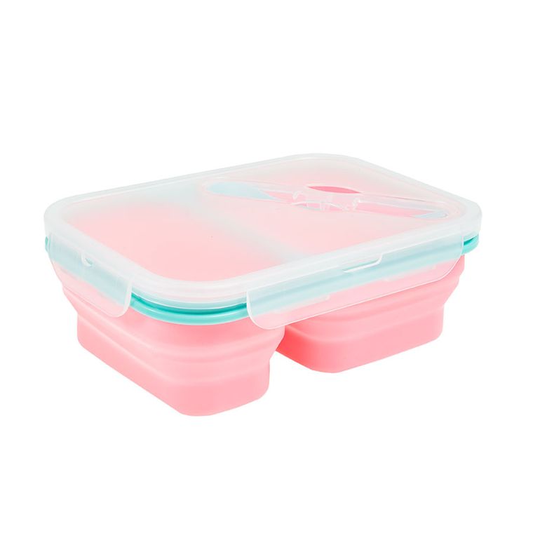 Smiki, lunchbox składany, różowy