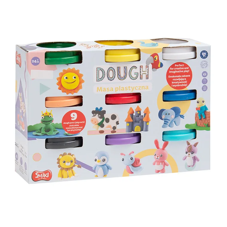 Smiki, masa plastyczna, 9 kolorów