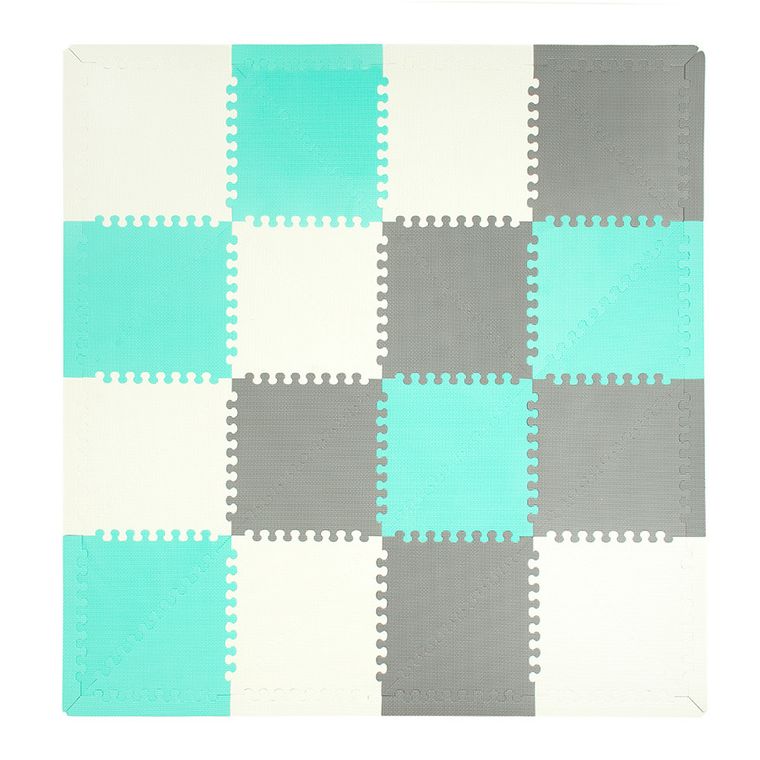 Smiki, mata piankowa z ramką, biało-miętowa