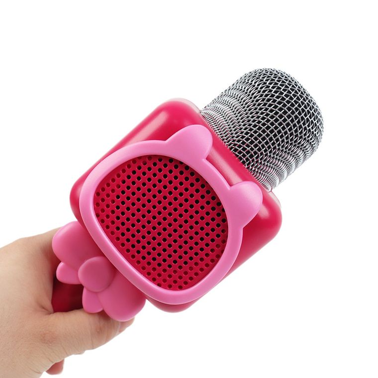 Smiki, mikrofon bluetooth z głośnikiem, różowy