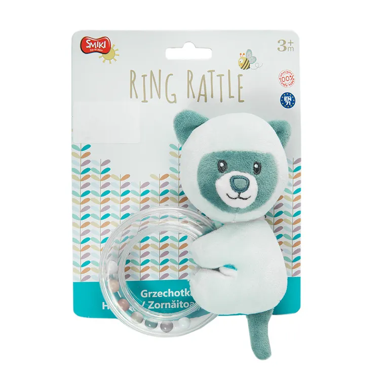 Smiki, Miś, grzechotka z maskotką, niebieska