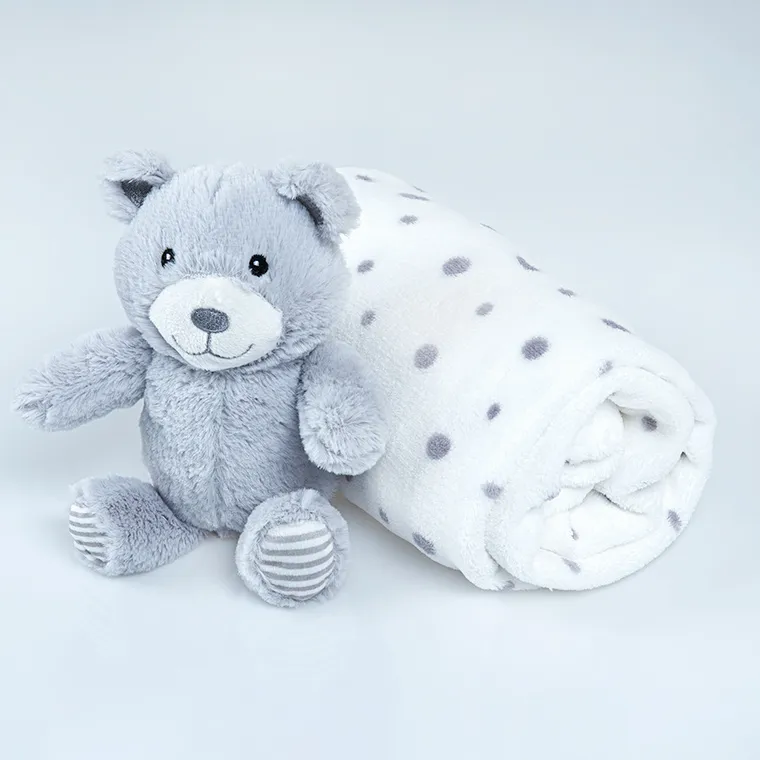 Smiki, Miś, kocyk i maskotka, zestaw prezentowy, biały