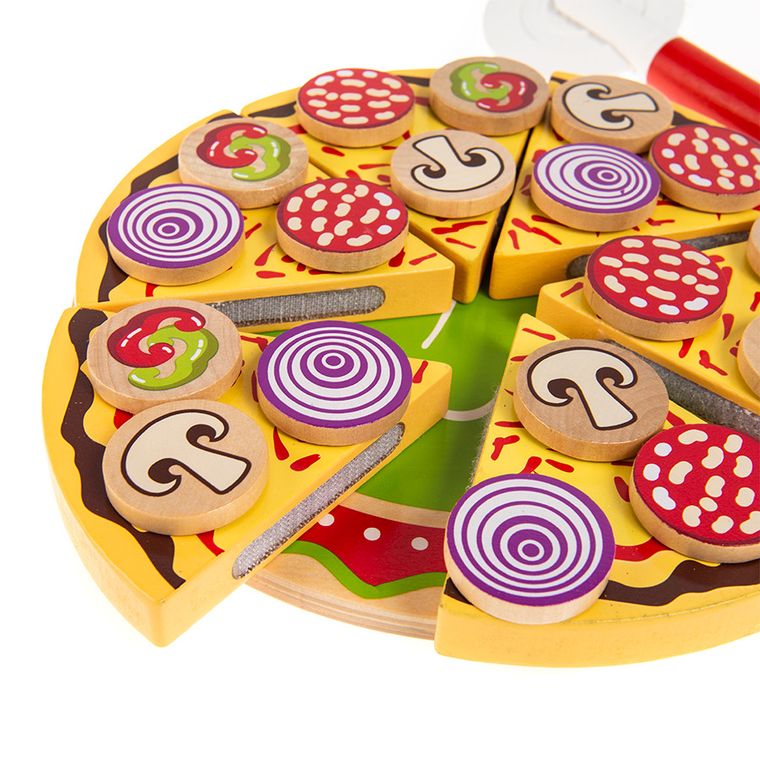 Smiki, Pizza, układanka drewniana, puzzle na rzepy