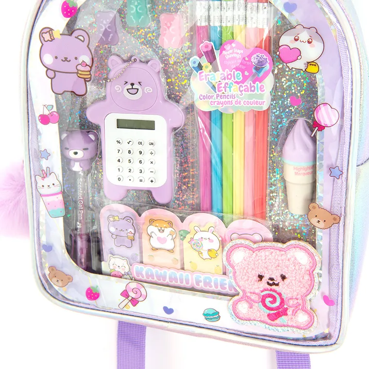 Smiki, plecak z akcesoriami, fioletowy