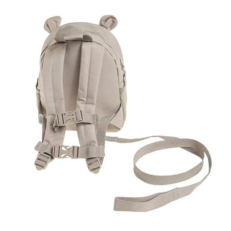 Smiki, plecak ze smyczą, szary, miś