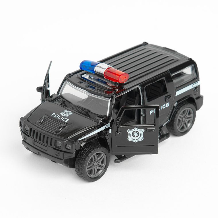 Smiki, Policja, pojazd pull-back, światło i dźwięk, 1:32