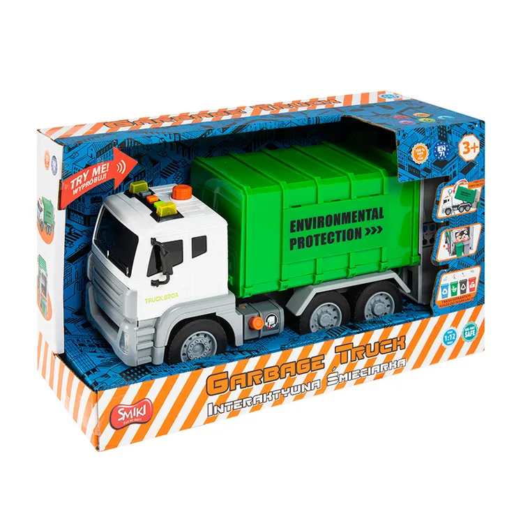 Smiki, Śmieciarka, pojazd, światło i dźwięk
