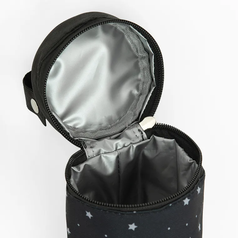 Smiki, termoopakowanie na butelkę, czarne w gwiazdki