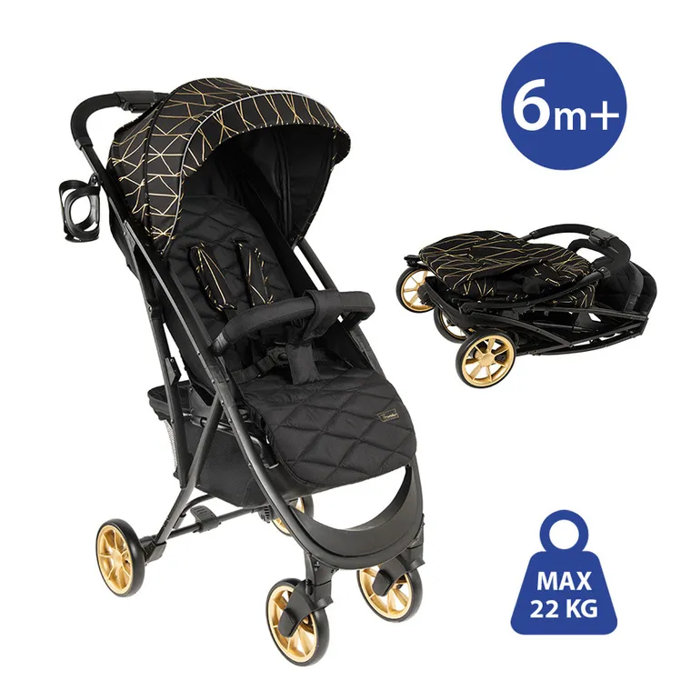 Smiki, Thunder Pro, wózek spacerowy, czarno-złoty