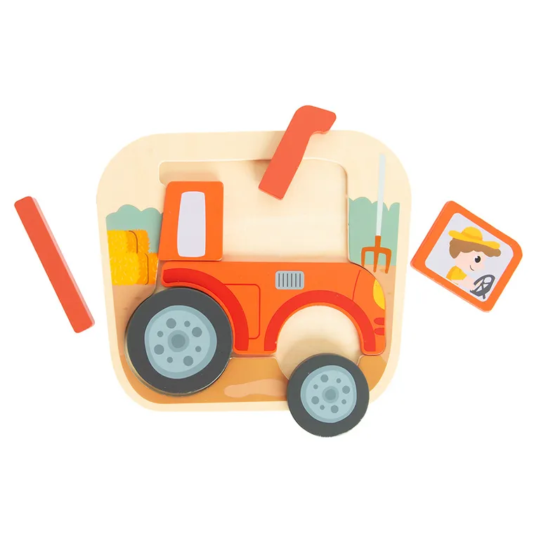Smiki, Traktor, puzzle drewniane, układanka