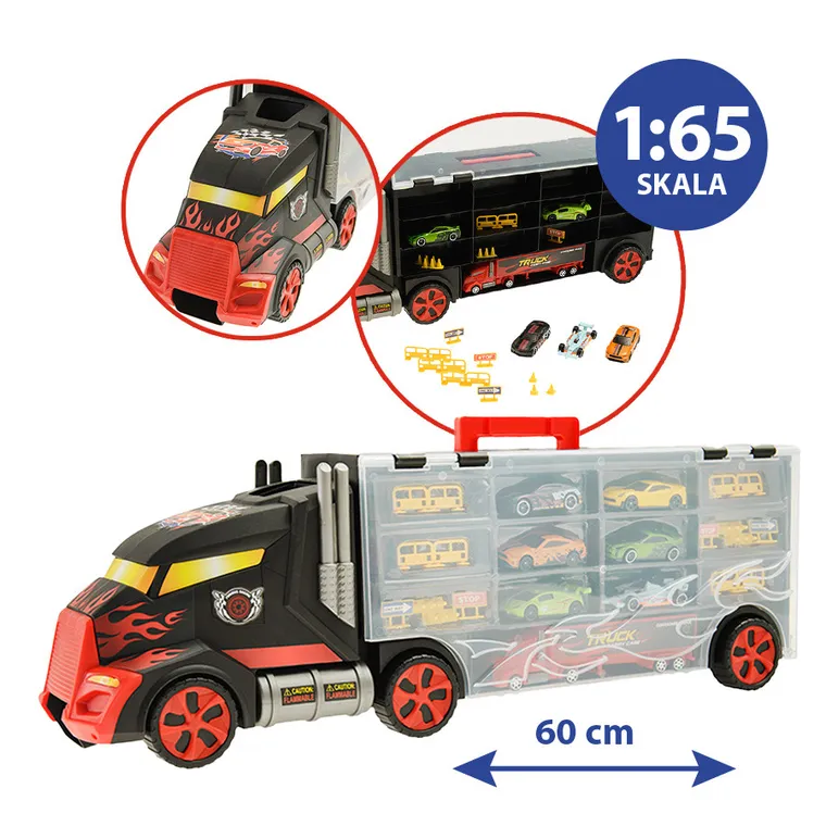 Smiki, transporter z garażem, 6 samochodzików i akcesoria