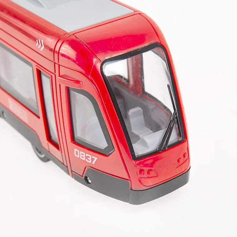 Smiki, Trolejbus, pojazd, światło i dźwięk, czerwony, 1:16