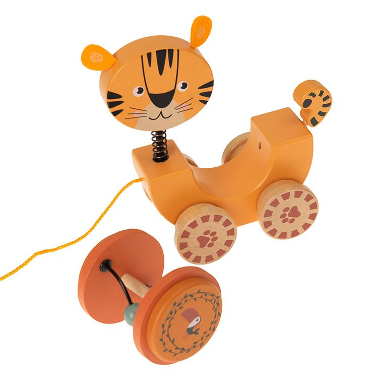Smiki, Tygrys, drewniana zabawka do ciągnięcia