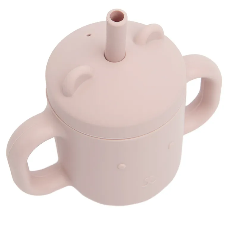 Smiki, Very Bunny, kubek silikonowy ze słomką, różowy