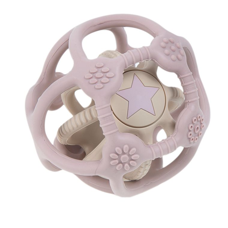 Smiki, Very Bunny, Silikonowe kule, gryzak, zabawka niemowlęca, różowo-beżowa