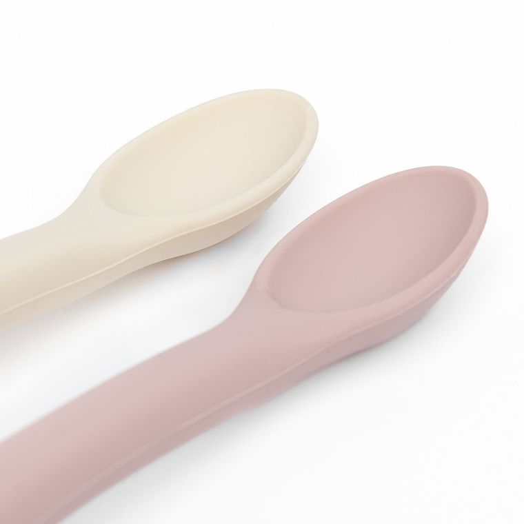 Smiki, Very Bunny, silikonowe łyżeczki, beżowa, różowa, 2 szt.
