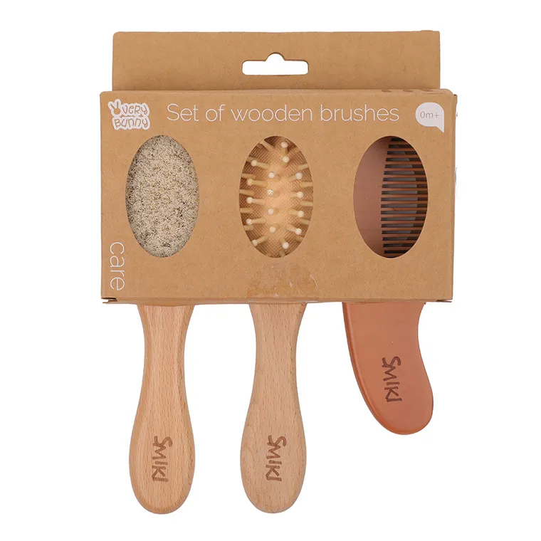 Smiki, Very Bunny, zestaw do włosów, drewniane szczotki i grzebień