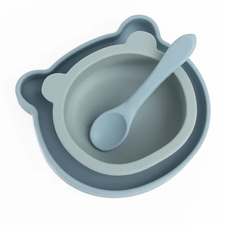 Smiki, Very Bunny, zestaw naczyń silikonowych, niebieski